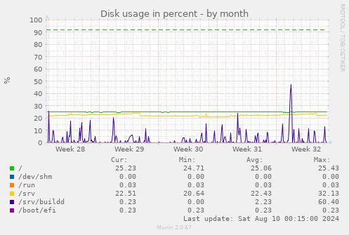 Disk usage in percent