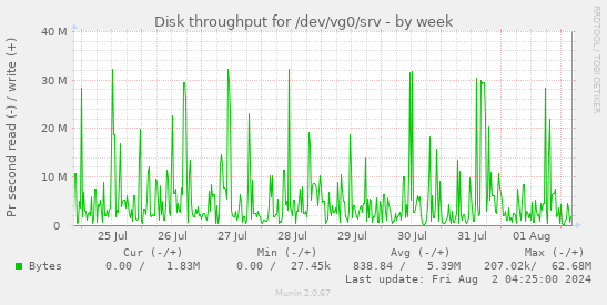 Disk throughput for /dev/vg0/srv