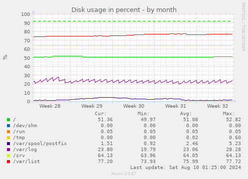 Disk usage in percent