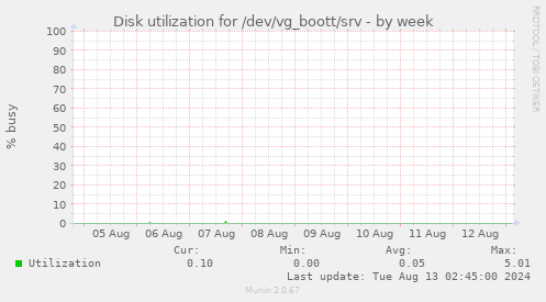 Disk utilization for /dev/vg_boott/srv