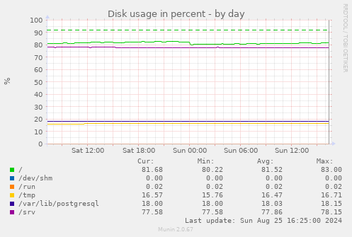 Disk usage in percent