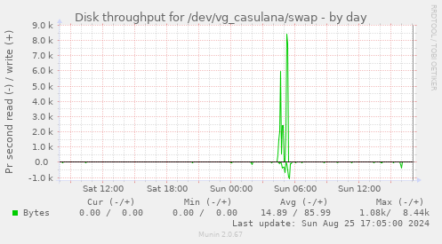 Disk throughput for /dev/vg_casulana/swap