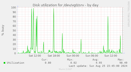 Disk utilization for /dev/vg0/srv