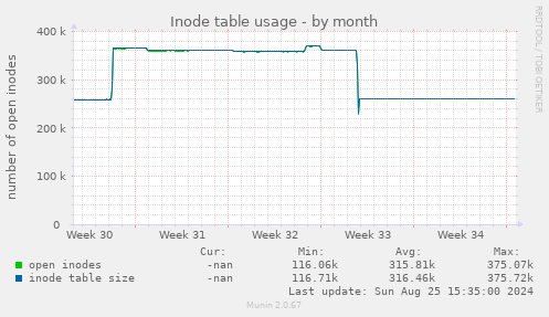 Inode table usage