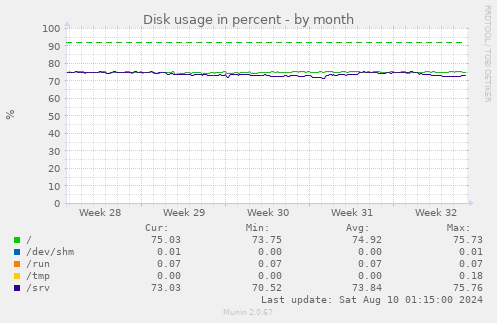 Disk usage in percent