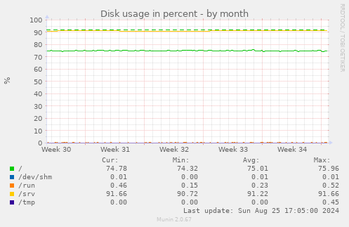 Disk usage in percent