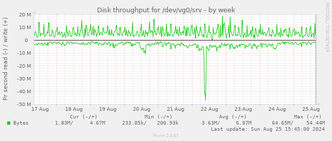 Disk throughput for /dev/vg0/srv