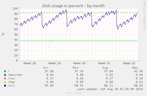 Disk usage in percent