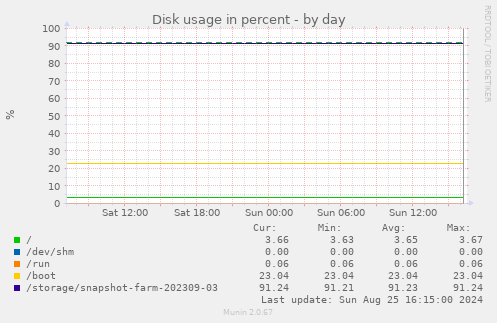 Disk usage in percent