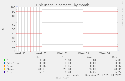 Disk usage in percent