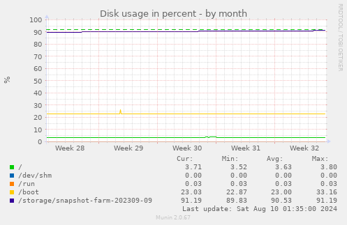 Disk usage in percent