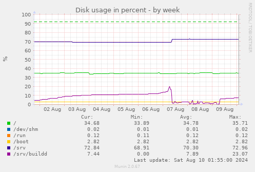 Disk usage in percent