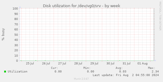 Disk utilization for /dev/vg0/srv