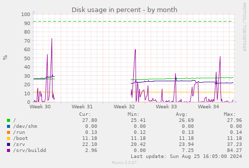 Disk usage in percent