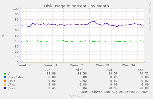 Disk usage in percent