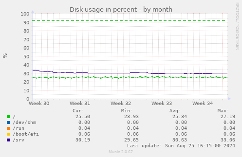 Disk usage in percent