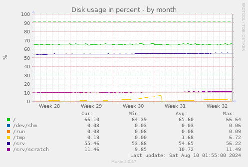 Disk usage in percent