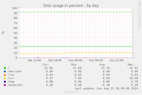 Disk usage in percent