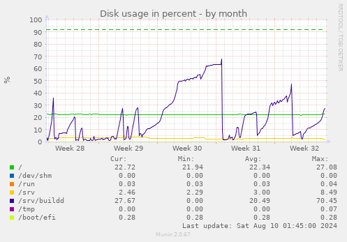 Disk usage in percent