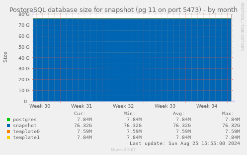 PostgreSQL database size for snapshot (pg 11 on port 5473)