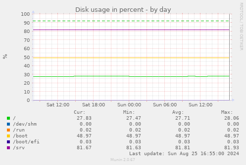 Disk usage in percent