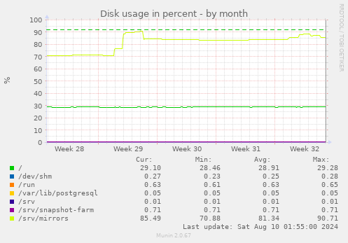 Disk usage in percent