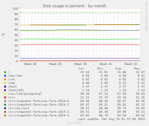 Disk usage in percent