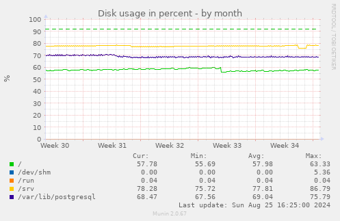 Disk usage in percent