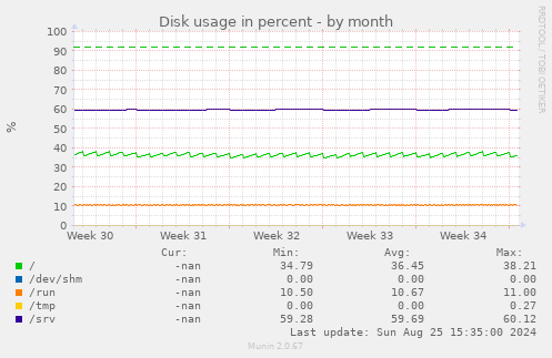 Disk usage in percent