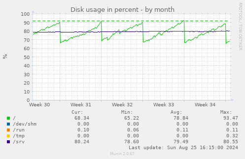 Disk usage in percent