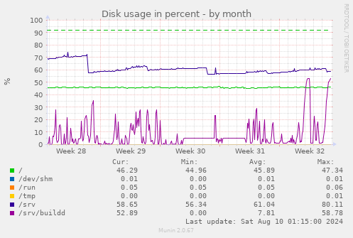 Disk usage in percent