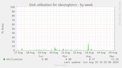 Disk utilization for /dev/vg0/srv