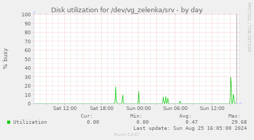 Disk utilization for /dev/vg_zelenka/srv