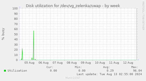 Disk utilization for /dev/vg_zelenka/swap